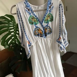 White Dress with Embroidery